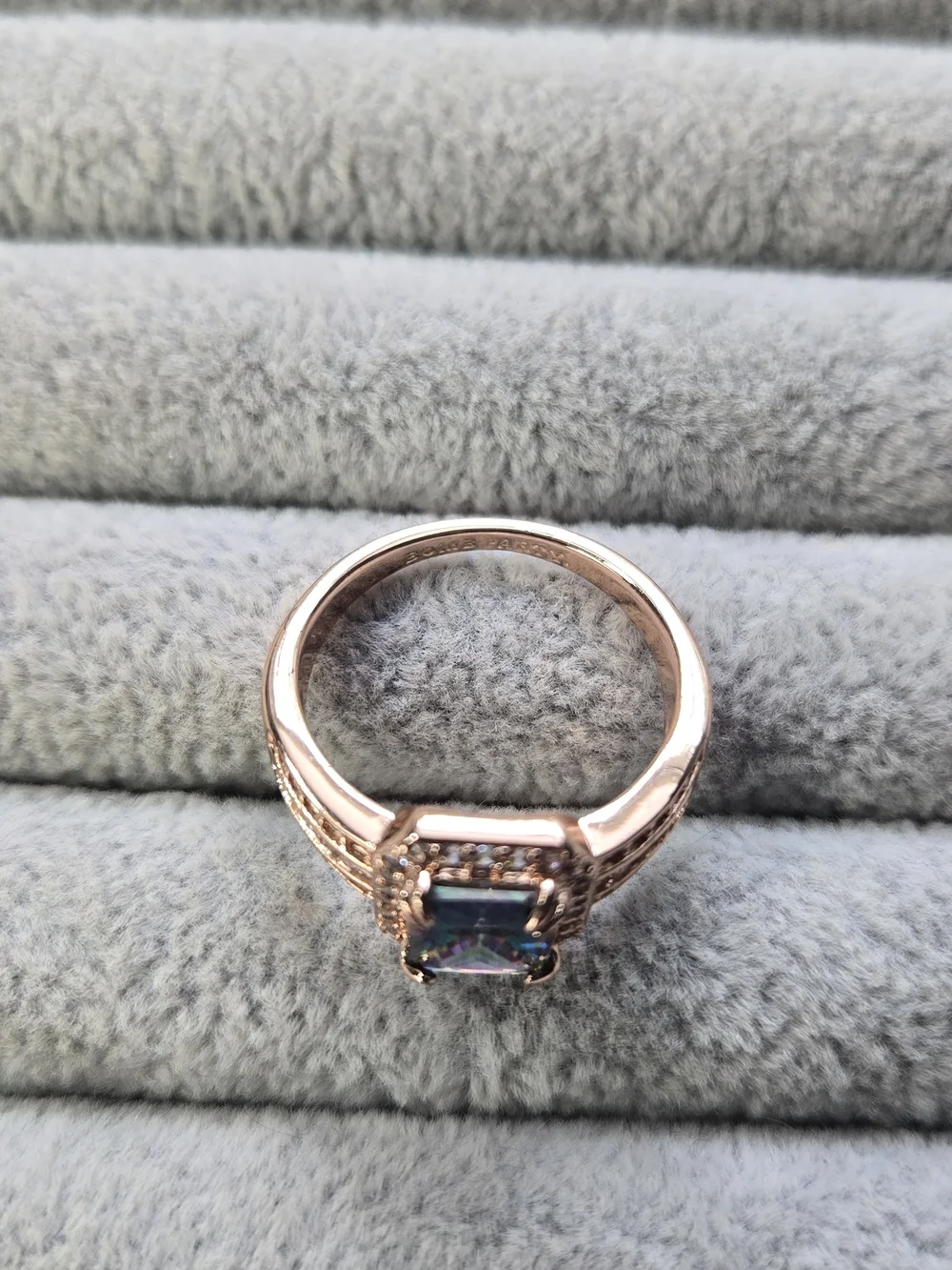 Size 8 Mystic Rainbow Topaz Rose Gold Plated Bomb Party Ring
